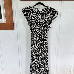 Sienna Sky Black and Cream Cheetah Animal Print Dress